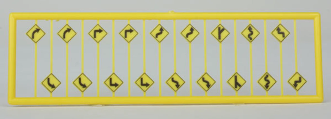 Tichy Train Group 2616 - Road Path Warning Signs 18 Pcs - N Scale