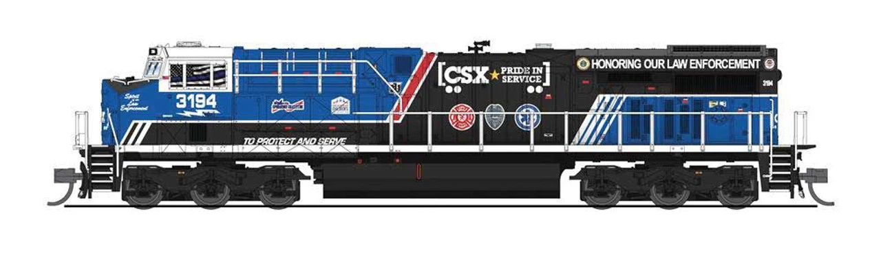 Broadway Limited 7293 - GE ES44AC W/ Paragon4 Sound/DC/DCC CSXT "SPIRIT OF LAW ENFORCEMENT" #3194 - N Scale