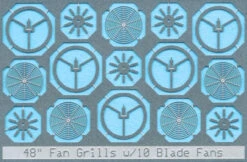 BLMA #82 - 48" Fan Grills - W/o Center Plate 10 Blade - N Scale