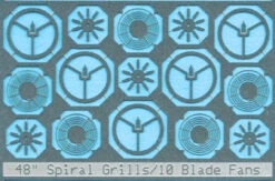 BLMA #84 - 48" Fan Grills - W Center Plate 10 Blade - N Scale