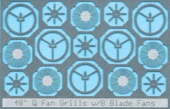 BLMA #85 - 48" 'Q' Fan Grills - 8 Blade - N Scale