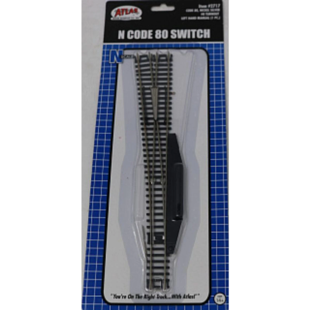Atlas 2717 - Standard #8 Left Switch Manual Code 80 - N Scale