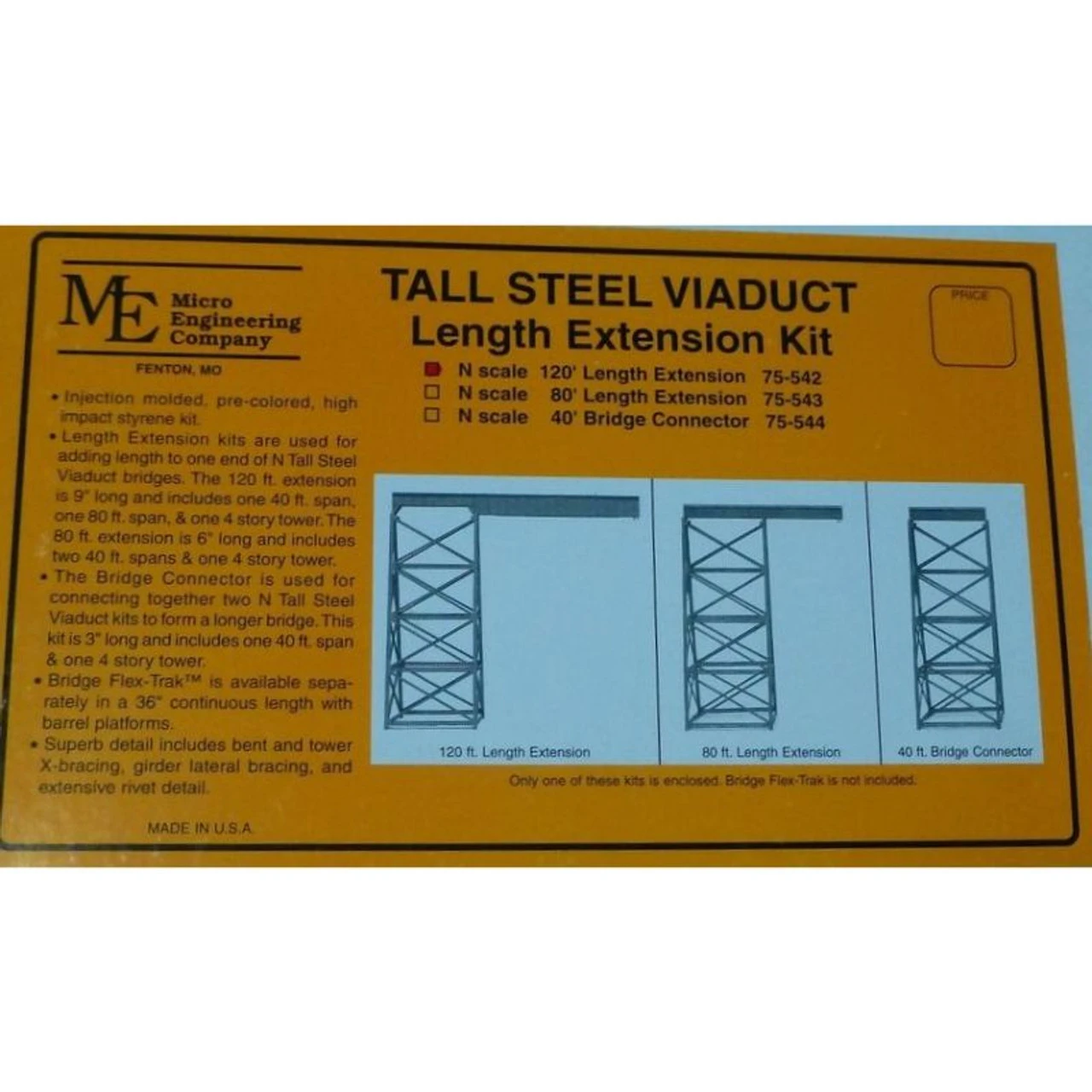 Micro Engineering 75-543 - Tall Steel Viaducts 80-ft Length Extension Kit - N Scale