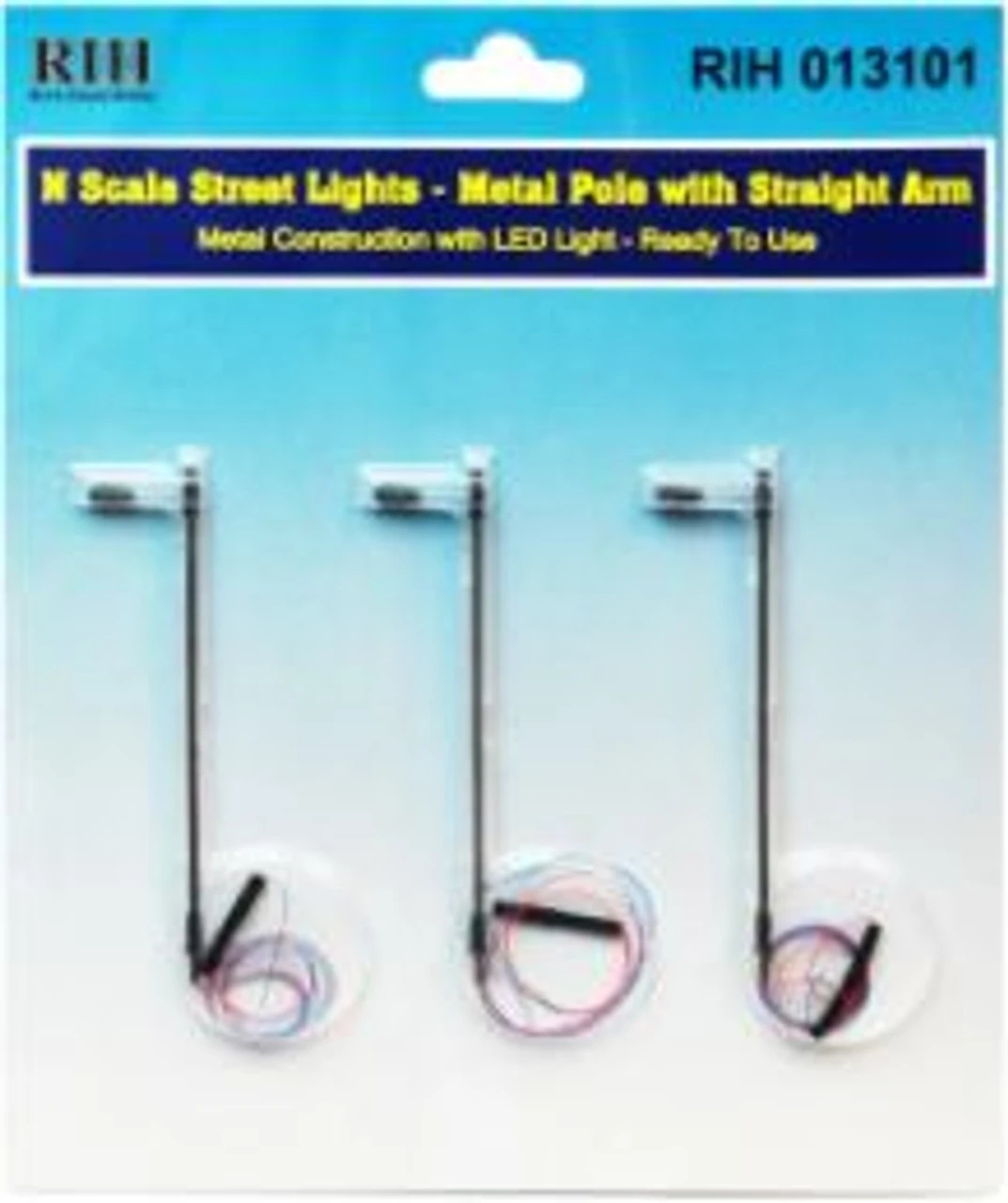 Rock Island Hobby 013101 - N Scale Streetlights Metal Pole With Straight Arm - N Scale