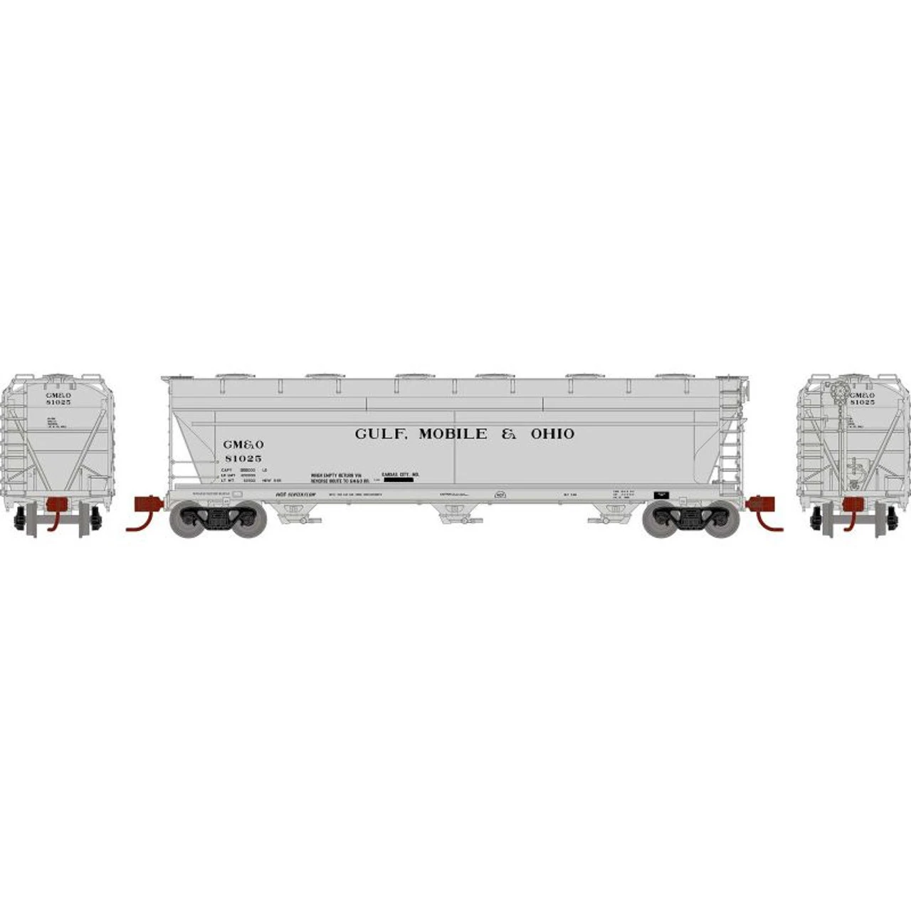 Athearn 8498 - ACF 4600 3-Bay Hopper Gulf Mobile And Ohio (GM&O) 81025 - N Scale