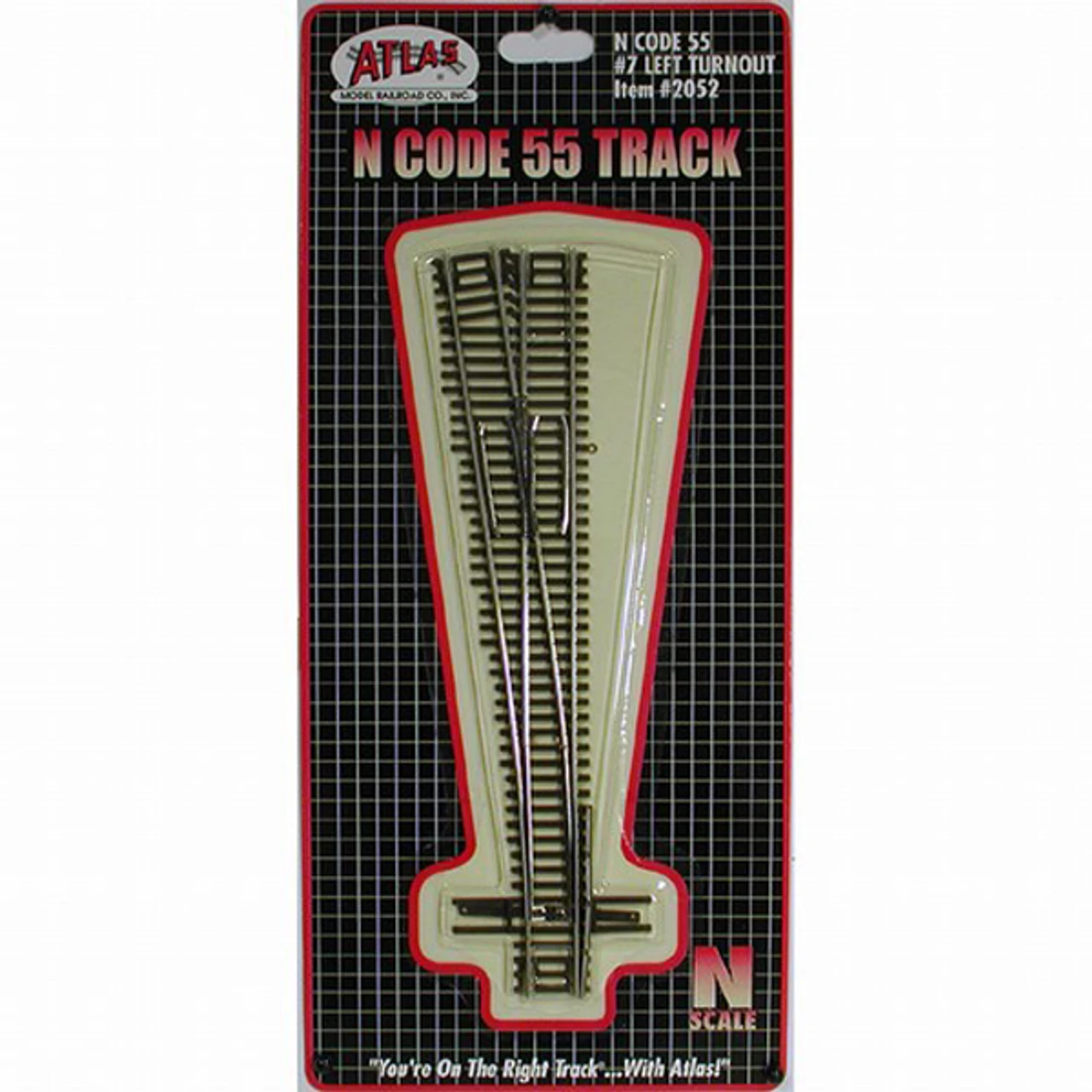 Atlas 2052 - Code 55 #7 Turnout - Left - N Scale