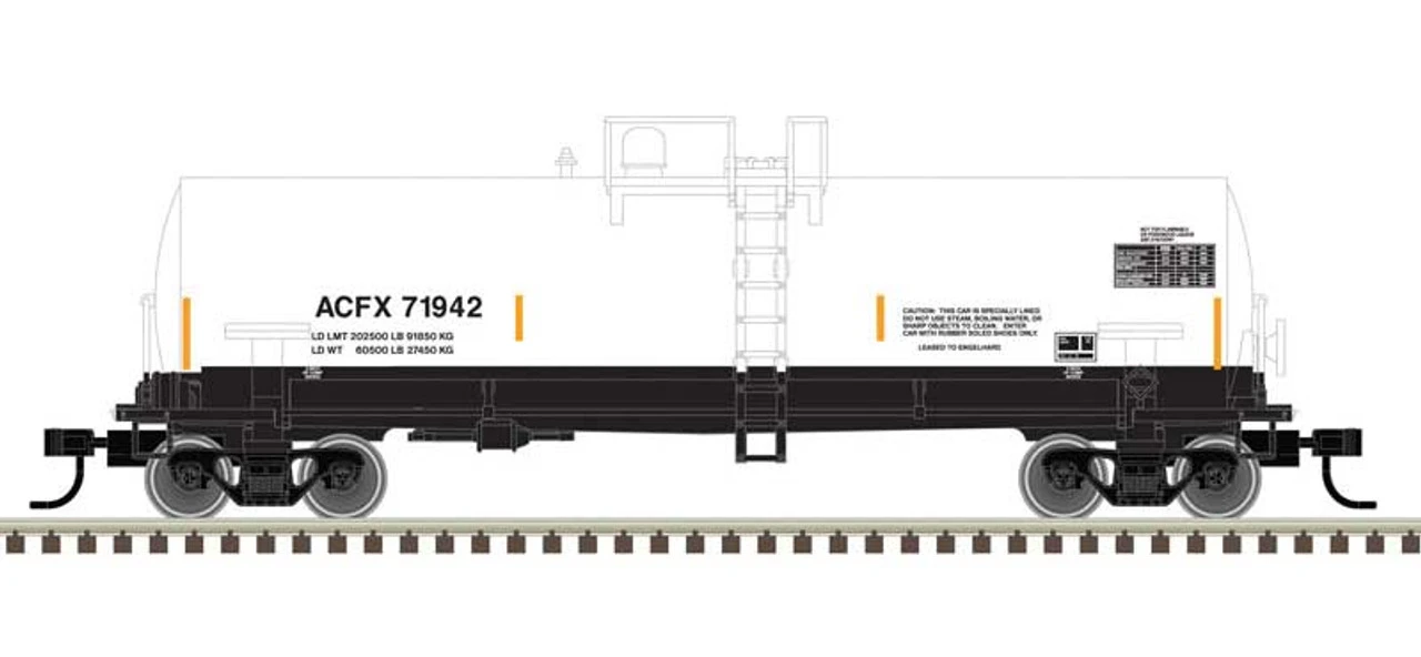Atlas 50006149 - ACF 14,000-Gallon Kaolin Tank Car American Car & Foundry (ACFX) 71928 - N Scale
