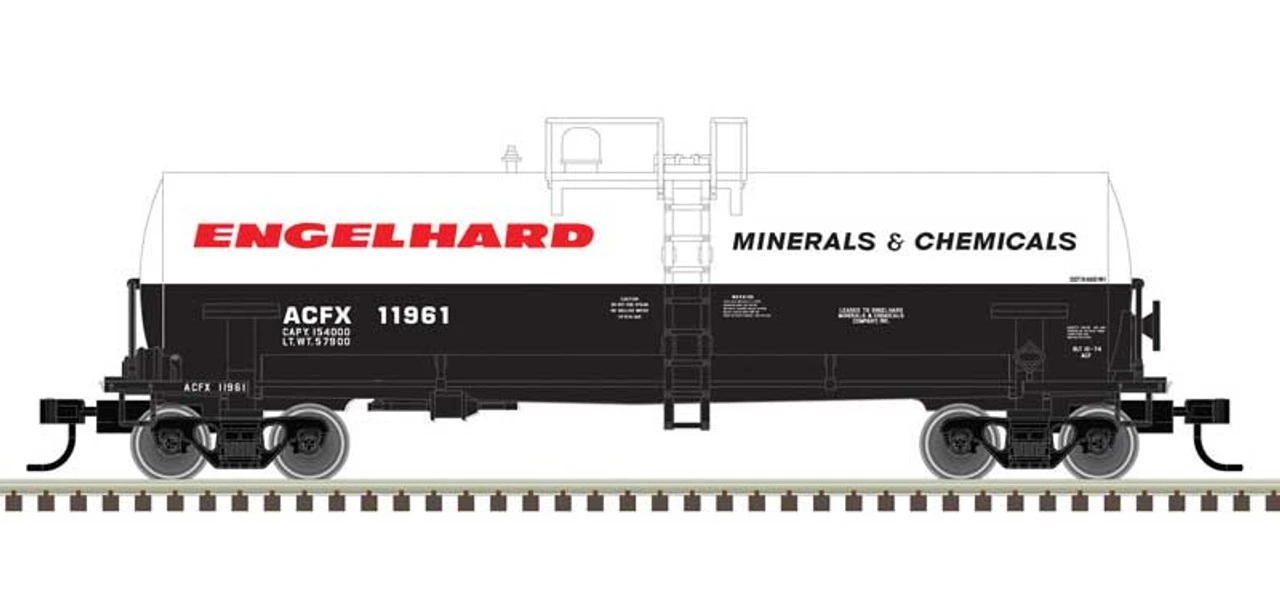 Atlas 50006157 - ACF 14,000-Gallon Kaolin Tank Car Engelhard (ACFX) 11961 - N Scale