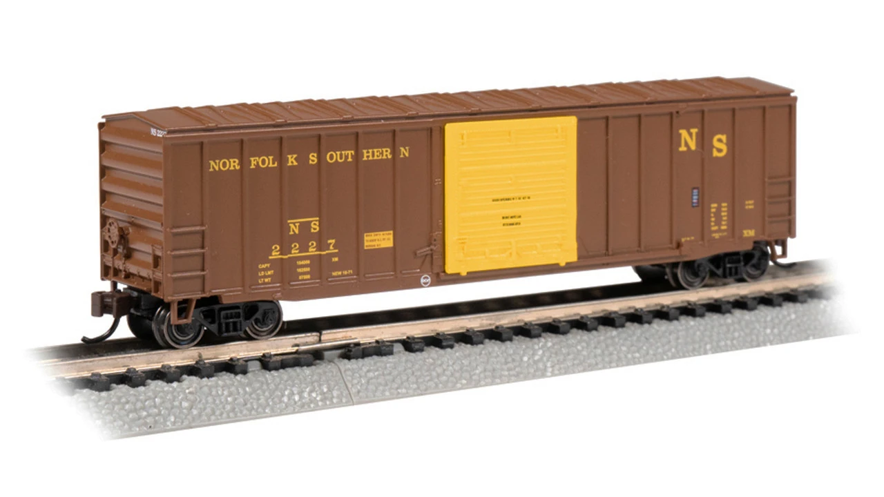 Bachmann 19668 - ACF 50'6" Outside-Braced Sliding-Door Boxcar Norfolk Southern (NS) 2227 - N Scale