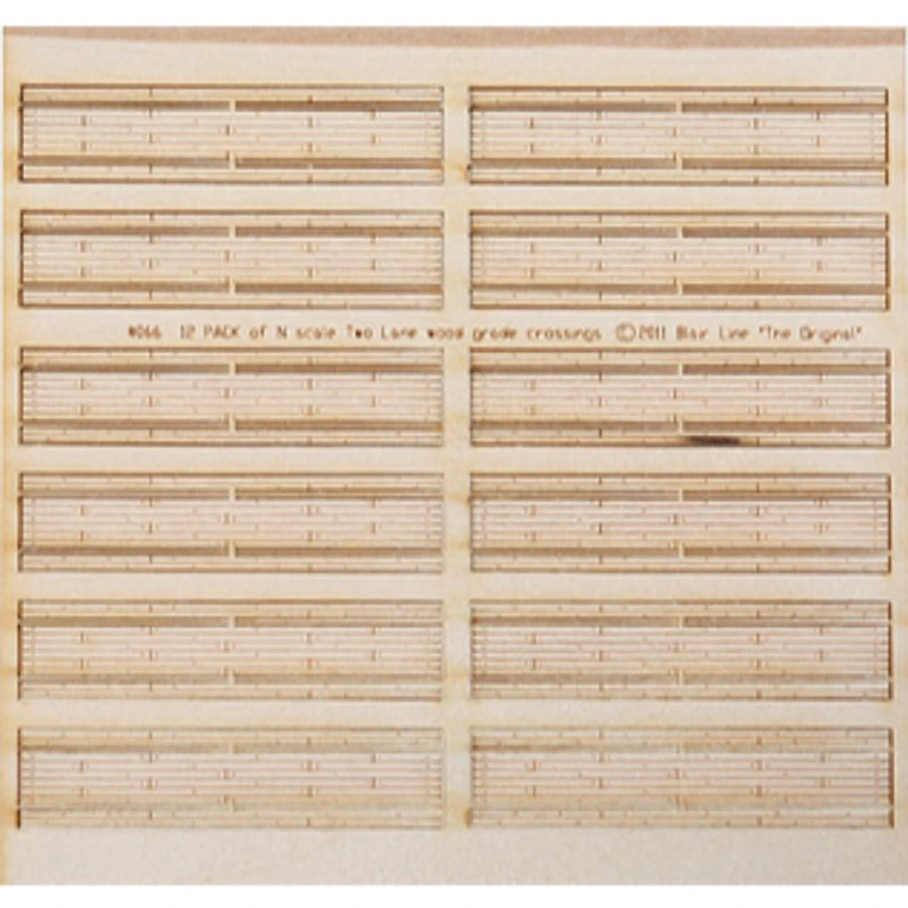 Blair Line 018 - Two-Lane Wood Grade Crossing -- Kit (Laser-Cut Wood) Pkg(12) - N Scale Kit