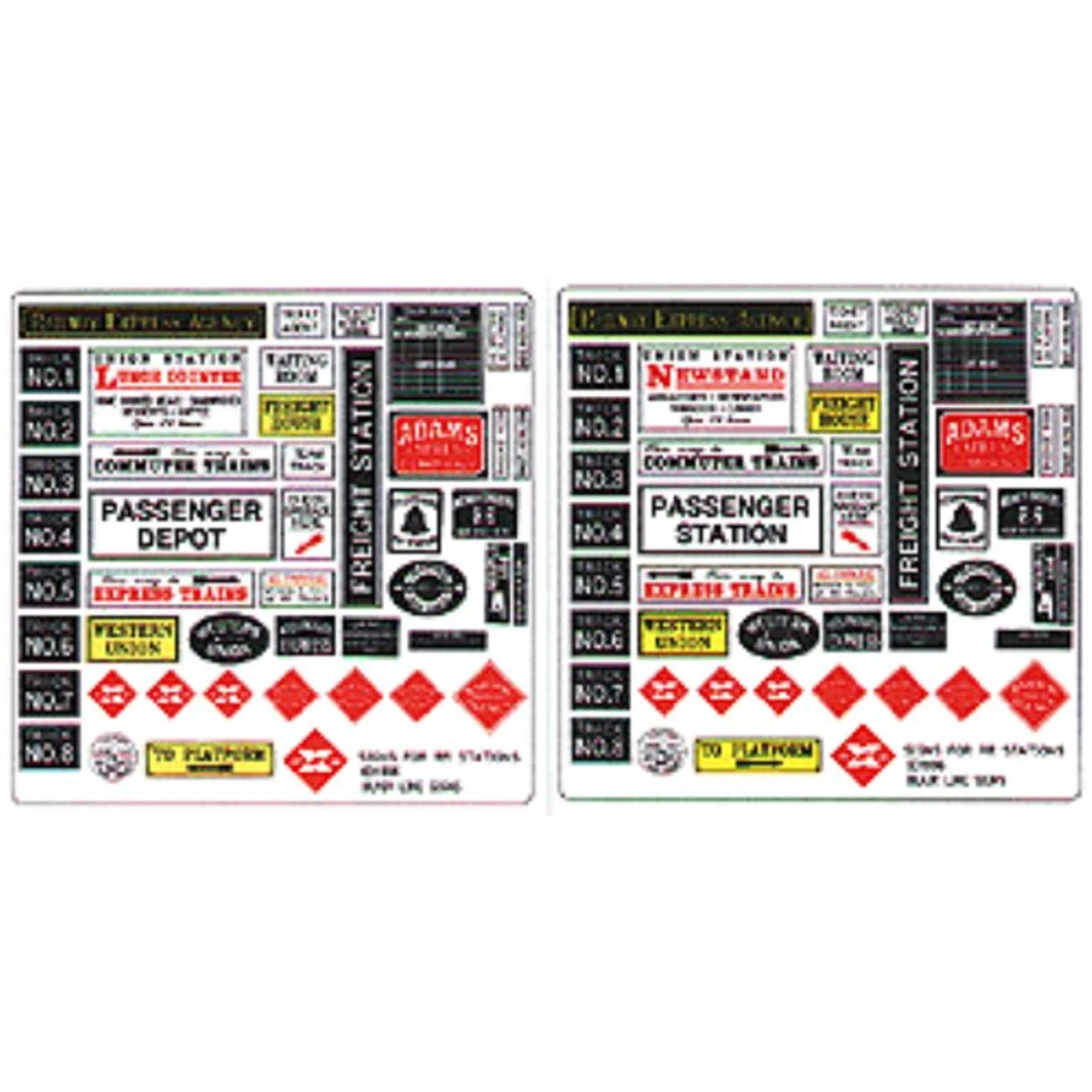 Blair Line 056 - Storefront & Advertising Signs -- Railroad Stations & Depots - N Scale Kit