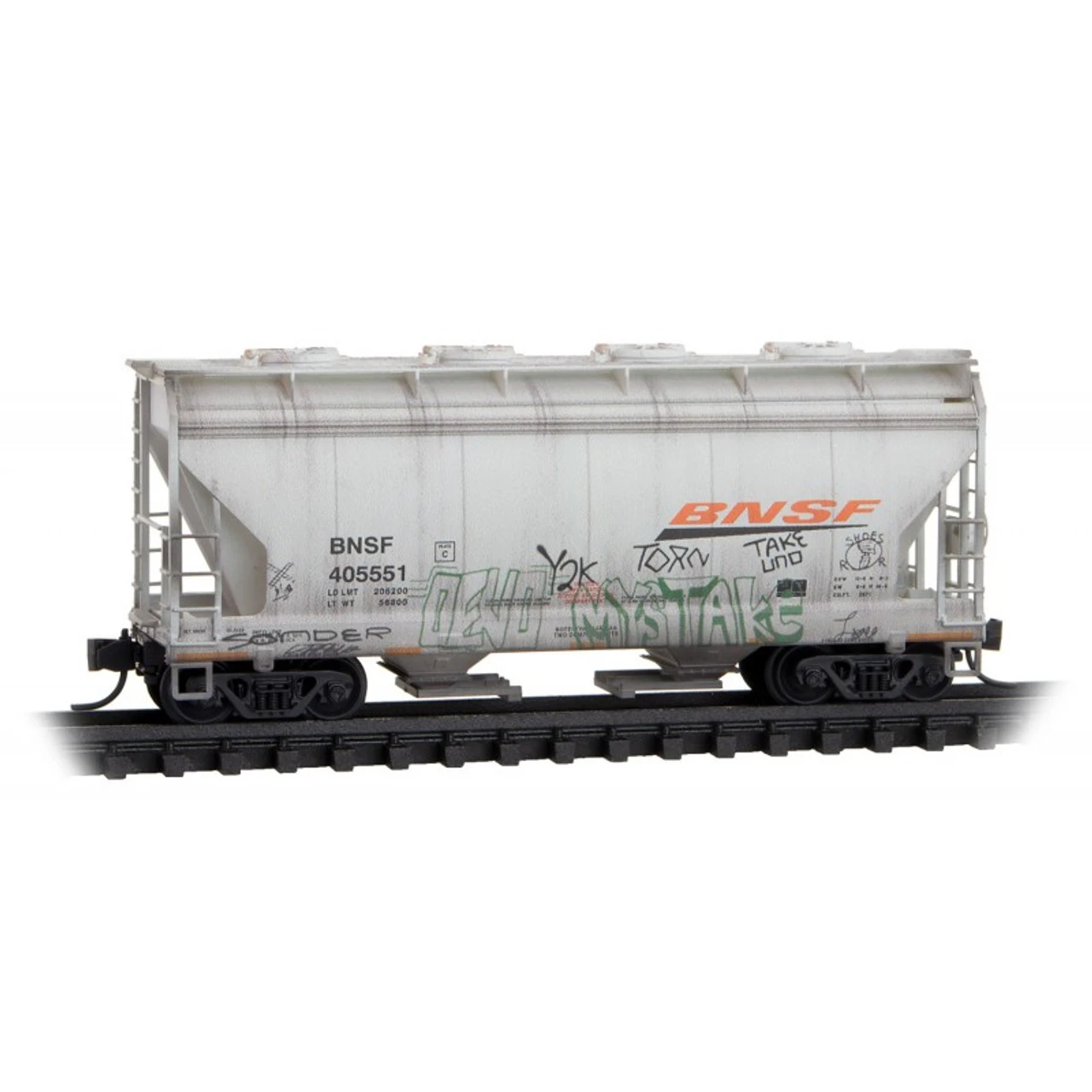 Micro-Trains Line 09244283 - BNSF Family Tree #8 2-bay Covered Hopper (Weathered) BNSF 405551 - N Scale